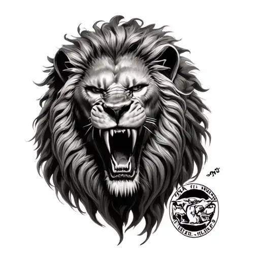 eddie iron maiden plus San Marco Lion roaring tattoo design idea