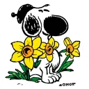 Snoopy with a daffodil  tattoo design idea