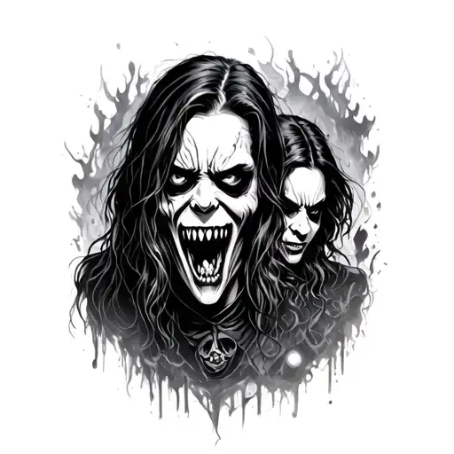 scary movie characters tattoo design idea