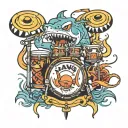 drums jaws tattoo design idea