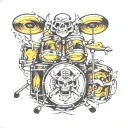 drums jaws tattoo design idea