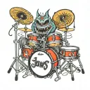 drums jaws tattoo design idea