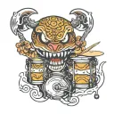 drums jaws tattoo design idea