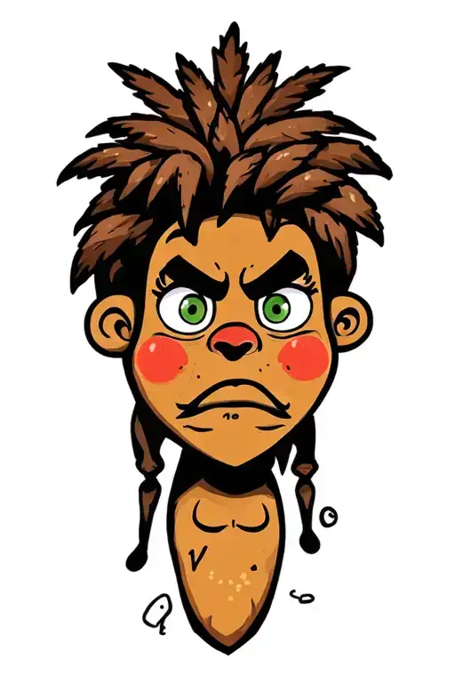 Design a tattoo of pebbles and bam bam from the flinstones.  tattoo design idea