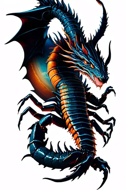 planets scorpion dragon tattoo design idea