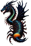planets scorpion dragon tattoo design idea