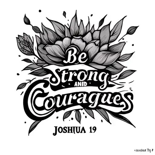 Be Strong and Courages Joshua 1:9 tattoo design idea