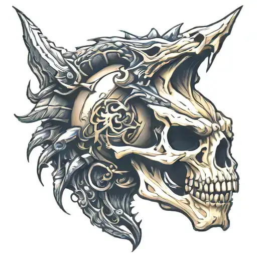 mythosaur skull tattoo design idea