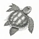 sea turtle from word thomas tattoo design idea