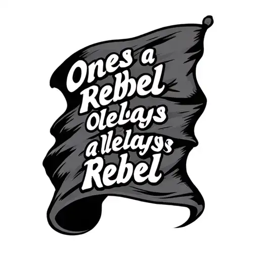 "Ones a rebel oleways a rebel" sørstats flag waving proudly atop tattoo design idea