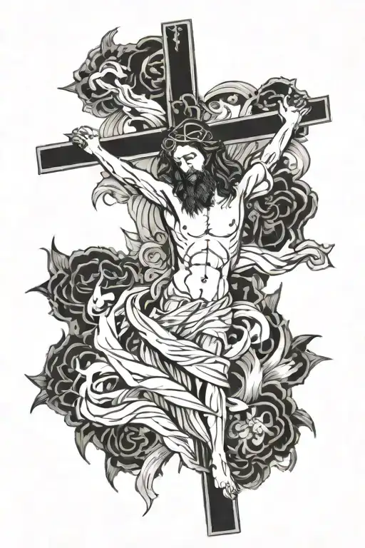 jesus cross tattoo design idea