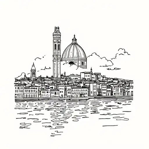 Florence Italy City Scape tattoo design idea