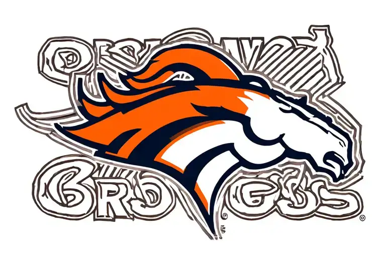 Denver Broncos logo tattoo design idea