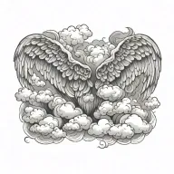 clouds as wings tattoo design idea