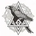 Valknut with raven wings tattoo design idea
