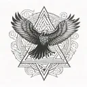 Valknut with raven wings tattoo design idea