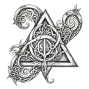 sketch a number 13 and triquetra symbol creatively  tattoo design idea