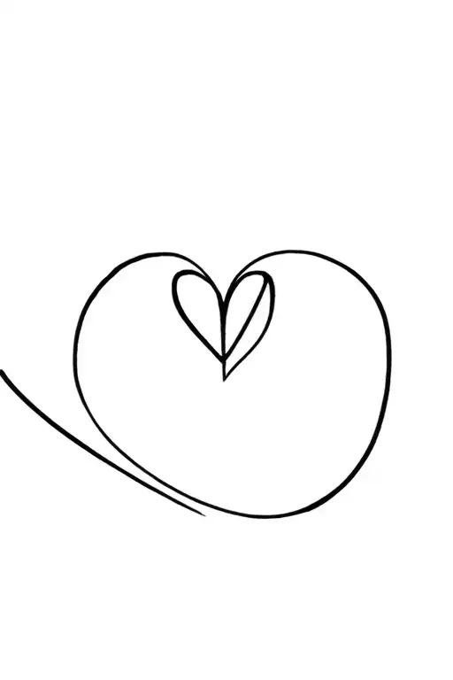 half heart with M in the shape tattoo design idea
