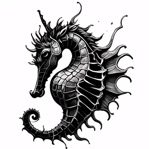 sea horse tattoo design idea