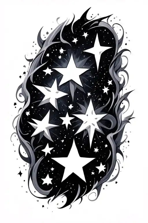 star cluster tattoo design idea