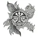 Haida Sun face tattoo design idea