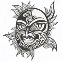 Haida Sun face tattoo design idea