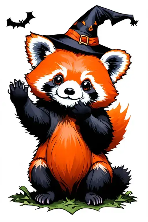 red panda halloween ghost edgy tattoo design tattoo design idea
