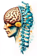 Brain and spinal cord tattoo design idea