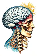 Brain and spinal cord tattoo design idea