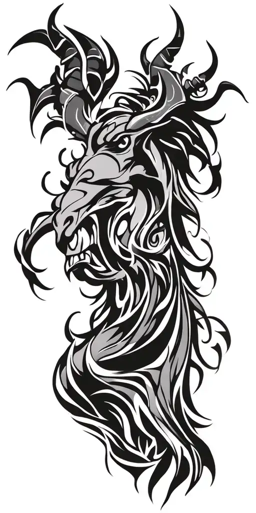 biblical demon tattoo design idea