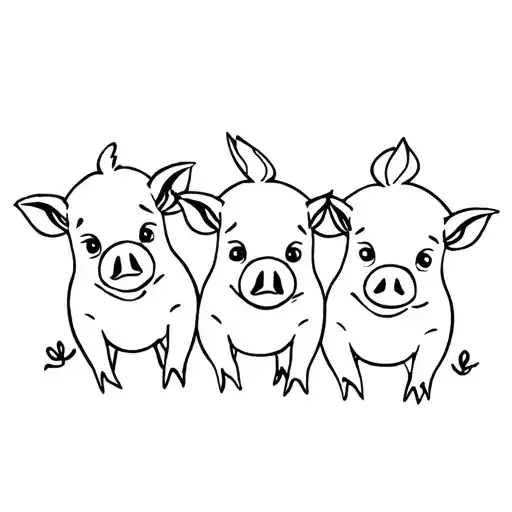 3 little pigs tattoo design idea