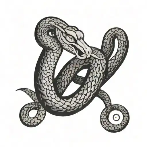 king cobra slithering around crescent moon tattoo design idea