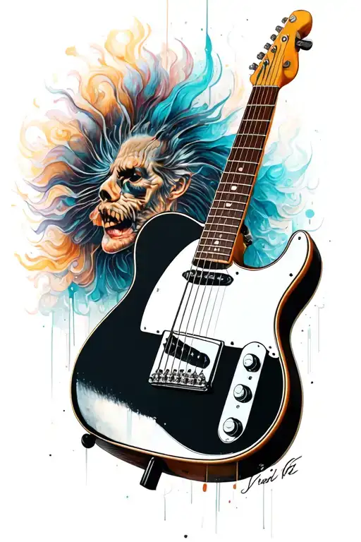 telecaster guitar tattoo design idea