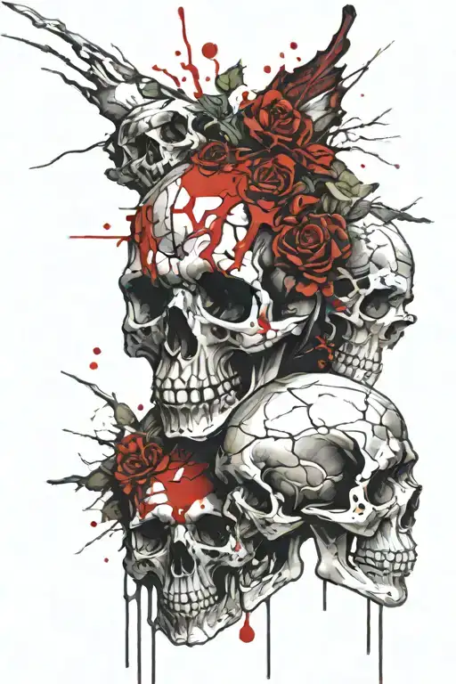 terrifying skulls and bones arm tattoo tattoo design idea