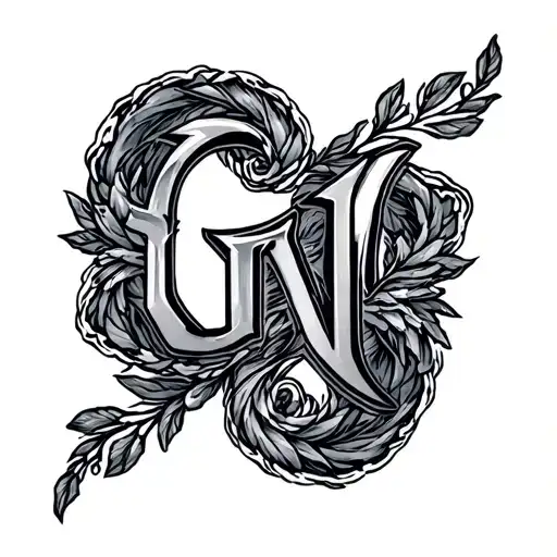 letters GV tattoo design idea