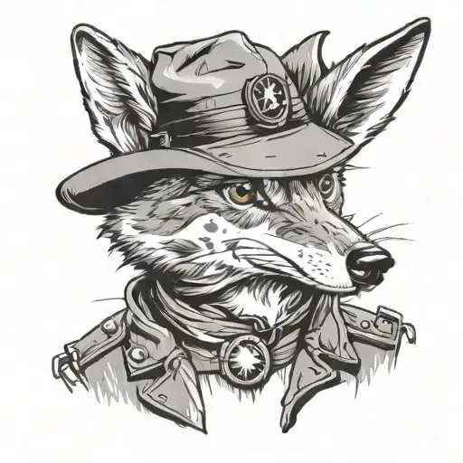 Warner Brothers Wylie Coyote in fatigues tattoo design idea