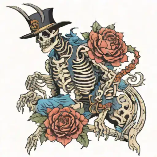 pale rider skeleton tattoo design idea