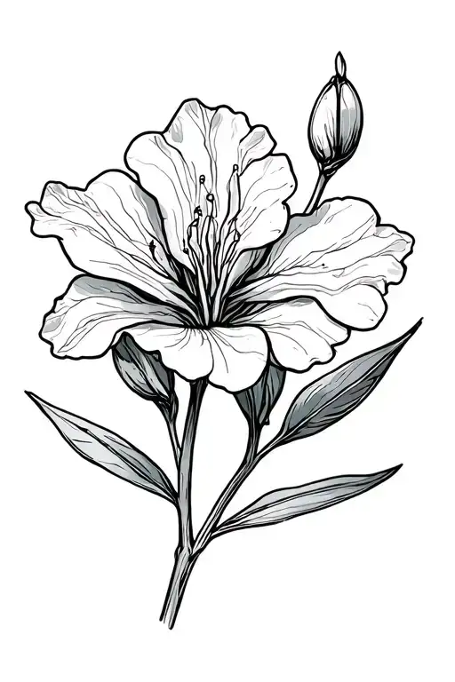 oleander flower blooming tattoo design idea