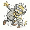 a minion hugging Albert Einstein tattoo design idea