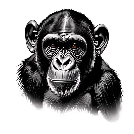 Chimpanzee face tattoo tattoo design idea