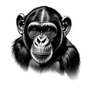 Chimpanzee face tattoo tattoo design idea