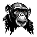Chimpanzee face tattoo tattoo design idea