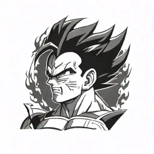 dragon ball vegeta tattoo design idea