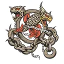 chain breaking free from chains tattoo design idea