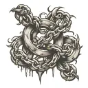 chain breaking free from chains tattoo design idea