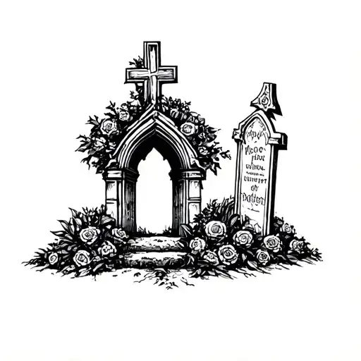 graves into gardens and bones into armies tattoo design idea