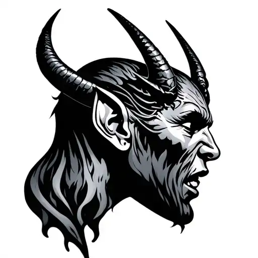 Devil Whispering In Ear tattoo design idea