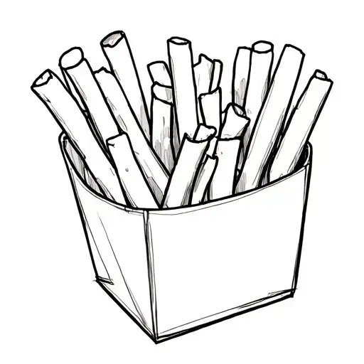 french fry box with bones in it tattoo design idea