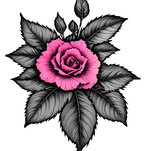 pink vine tattoo design idea
