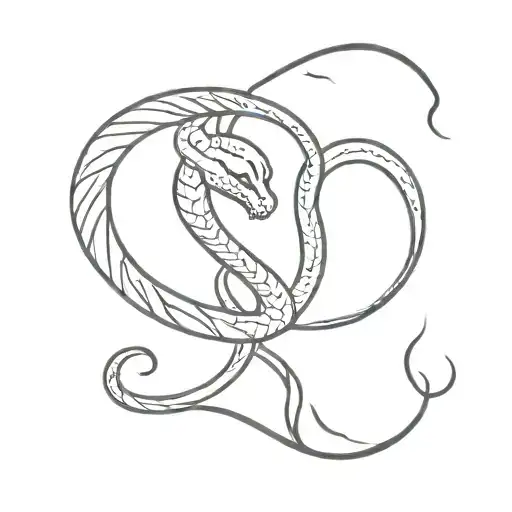Death eater, snake symbol, in semicircle tattoo design idea